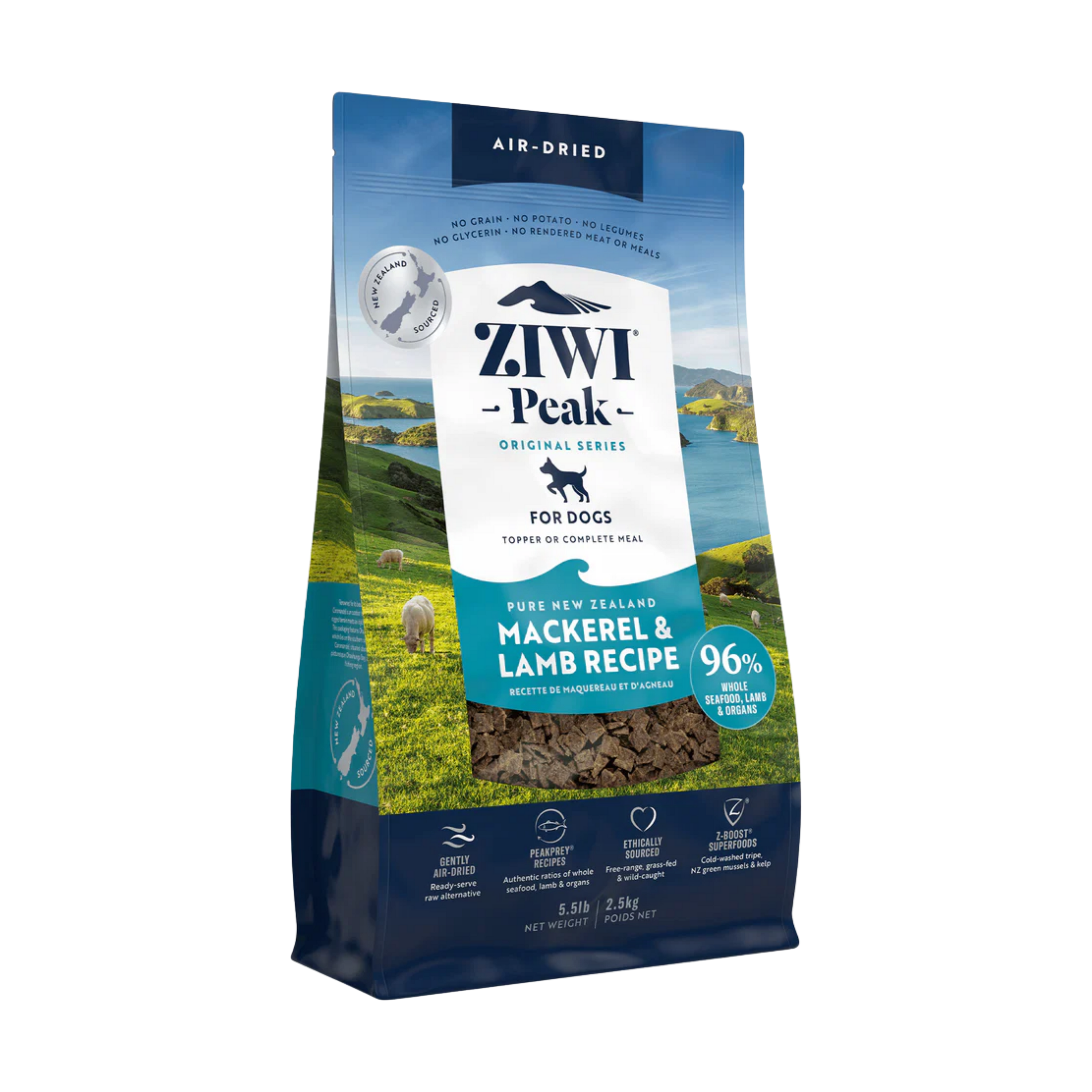 Ziwi Peak Dog Mackeral & Lamb 5.5lb/2.5kg