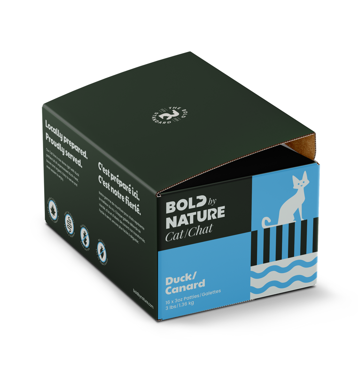 Bold By Nature Cat Duck Patties 3Lb/1.36Kg