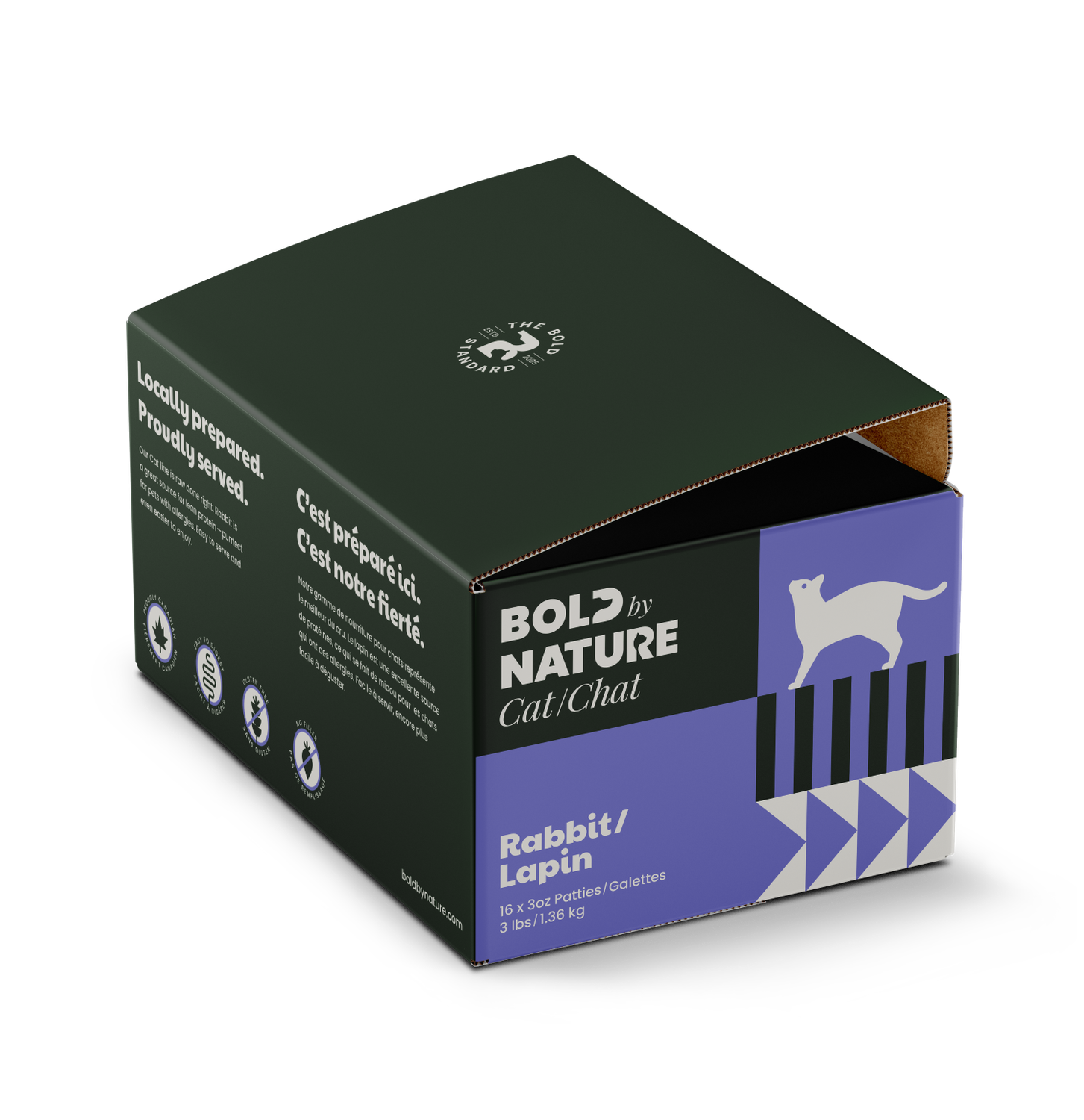 Bold By Nature Cat Rabbit Patties 3Lb/1.36Kg