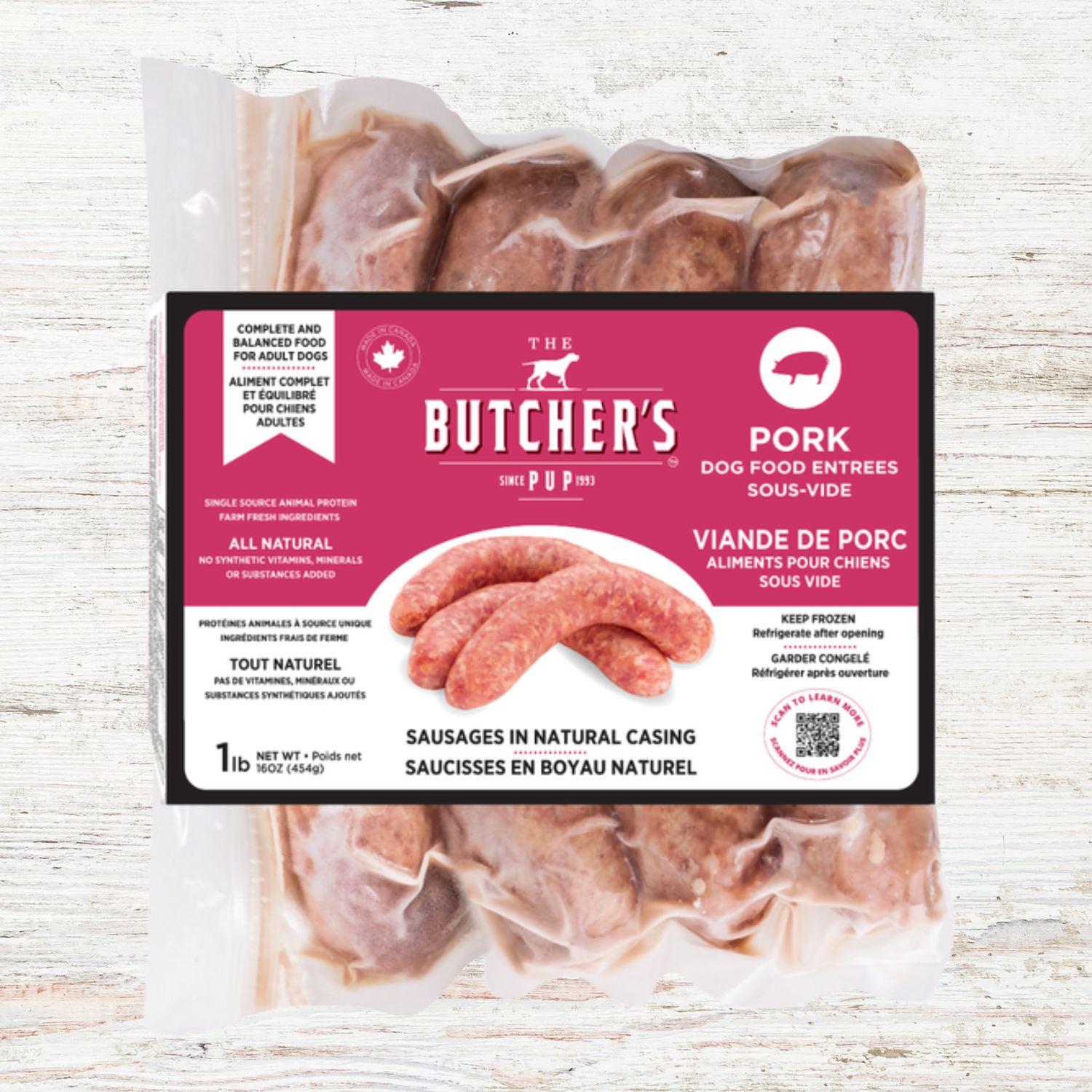 The Butchers Pup Sous-Vide Pork Sausages 1Lb