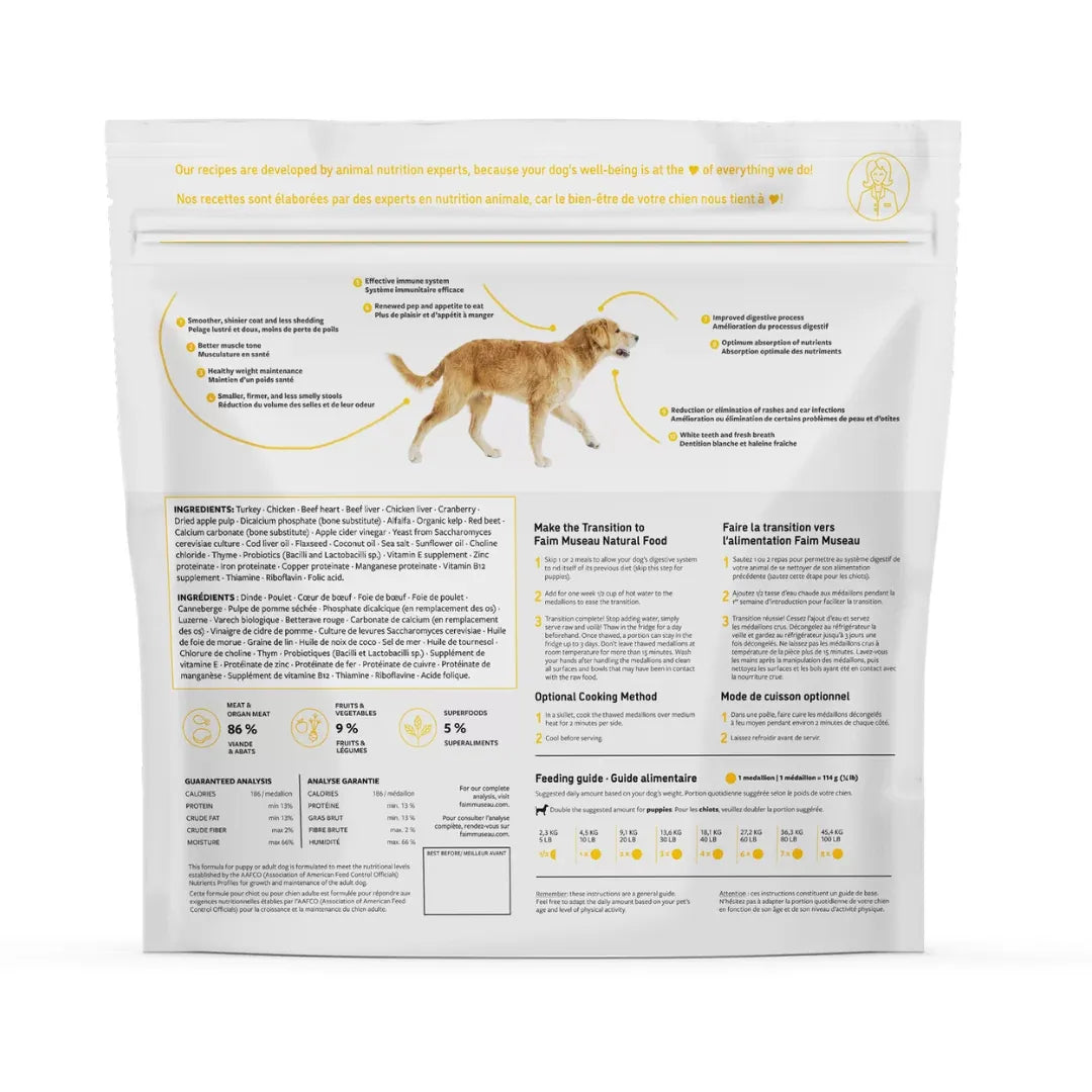 Faim Museau Cooking Recipe Chicken & Turkey 24 Medallions 6Lb/2.72Kg