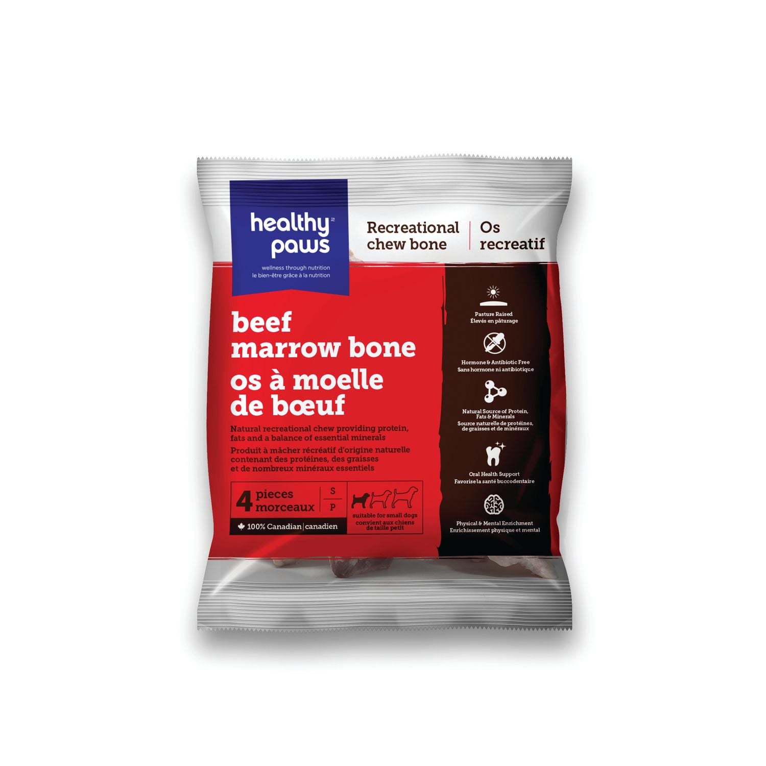 Healthy Paws Beef Marrow Bone Small 4pk