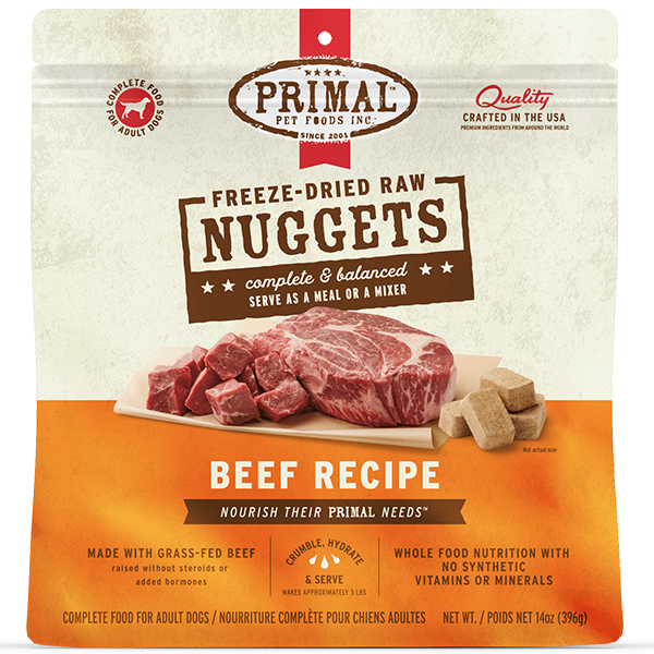 Primal Dog Freeze Dried Nuggets Beef Recipe 14Oz/397G