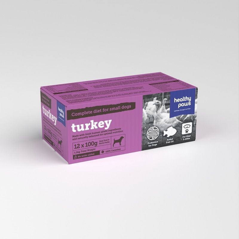 Healthy Paws Dog Turkey Dinner 3.5oz/100g X12